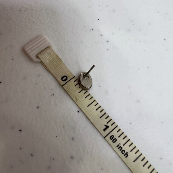 Blue Abalone Look Earrings Oval Small Stud Silver Tone‎ Textured Tiny Dainty Oil - Picture 7 of 7